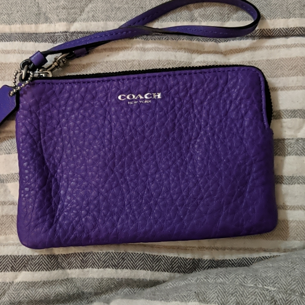 Purple Coach Wristlet